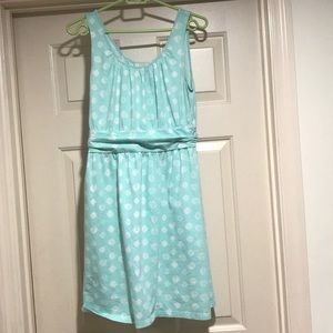 Teal and white dress